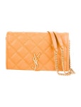 Saint Laurent Quilted Becky Wallet on Chain - Yellow Crossbody Bags, Handbags - SNT230075 | The RealReal Quilted Becky Wallet on... 