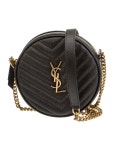 Saint Laurent 2022 Monogram Matelassé Vinyle Round Crossbody Bag - Black Crossbody Bags, Handbags - SNT304006 | The RealReal... 