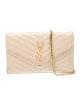 Saint Laurent Monogram Matelasse Cassandre Wallet on Chain - Neutrals Crossbody Bags, Handbags - SNT350035 | The RealReal... 