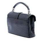 Saint Laurent Medium Croc Embossed Calfskin Leather Monogram College Satchel - Black Crossbody Bags, Handbags - SNT500073 | The... 