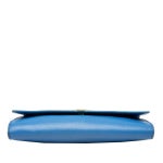 Saint Laurent Calf Leather Textured Leather Chyc Ligne Clutch - Blue Clutches, Handbags - SNT500076 | The RealReal