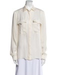 Valentino Silk Long Sleeve Button-Up Top - Neutrals Tops, Clothing - VAL316030 | The RealReal Silk Long Sleeve Button-Up Top