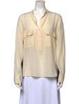 Stella McCartney Silk V-Neck Blouse - Black Tops, Clothing - STL210090 | The RealReal Silk V-Neck Blouse