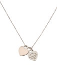 Double Heart Tag Pendant Necklace - Neutrals, Sterling Silver Pendant Necklace, Necklaces - TIF309004 | The RealReal Double Heart... 