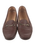 Tods Saffiano Leather Loafers - Brown Flats, Shoes - TOD186044 | The RealReal
