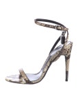 Christian Louboutin Snakeskin Animal Print T-Strap Sandals - Black Sandals, Shoes - CHT370091 | The RealReal Snakeskin Animal... 