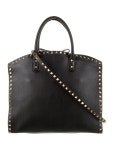 Valentino Leather Rockstud Tote - Black Totes, Handbags - VAL316027 | The RealReal Leather Rockstud Tote