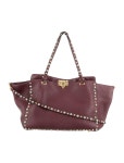 Valentino Leather Rockstud Tote - Black Totes, Handbags - VAL316027 | The RealReal Leather Rockstud Tote