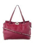 Valentino Leather Rockstud Tote - Black Totes, Handbags - VAL316027 | The RealReal Leather Rockstud Tote