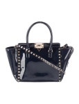 Valentino Patent Leather Rockstud Handle Bag - Blue Handle Bags, Handbags - VAL326002 | The RealReal Patent Leather Rockstud... 
