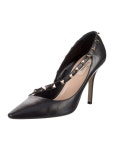 Valentino Leather Studded Accents Slingback Pumps - Black Pumps, Shoes - VAL350029 | The RealReal Leather Studded Accents... 