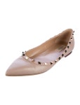 Valentino Rockstud Accents Patent Leather Flats - Neutrals Flats, Shoes - VAL413004 | The RealReal Rockstud Accents Patent... 