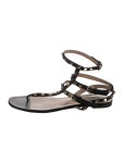 Valentino Rockstud Accents Leather Gladiator Sandals - Black Sandals, Shoes - VAL570002 | The RealReal