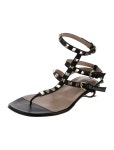 Valentino Rockstud Accents Leather Gladiator Sandals - Black Sandals, Shoes - VAL570002 | The RealReal