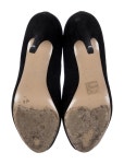 Valentino Suede Bow Accents T-Strap Pumps - Black Pumps, Shoes - VAL570006 | The RealReal