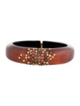 Alexis Bittar Faux Pearl, Lucite, & Crystal Hinged Bangle Bracelet - Gold-Tone Metal Bangle, Bracelets - WA572820 | The RealReal... 
