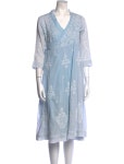 Ganni Printed Midi Length Dress - Blue Dresses, Clothing - WZG87095 | The RealReal Printed Midi Length Dress
