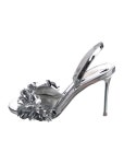 Larroude Leather Slingback Sandals - Metallic Sandals, Shoes - WLEAU28836 | The RealReal
