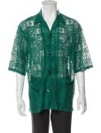 Needles Lace Pattern Short Sleeve Dress Shirt - Green Casual Shirts, Clothing - WNEED20980 | The RealReal Lace Pattern Short... 