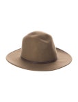Stetson Wool Leather-Trimmed Fedora Hat - Green Hats, Accessories - WSTSN21621 | The RealReal Wool Leather-Trimmed Fedora Hat