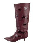 Tibi Leather Patterned Boots - Burgundy Boots, Shoes - WTI210063 | The RealReal