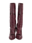 Tibi Leather Patterned Boots - Burgundy Boots, Shoes - WTI210063 | The RealReal