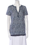 Tory Burch Linen Printed Tunic - Blue Tops, Clothing - WTO470005 | The RealReal Linen Printed Tunic