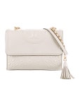 Tory Burch Quilted Leather Tassel Shoulder Bag - White Shoulder Bags, Handbags - WTO544723 | The RealReal Quilted Leather Tassel... 