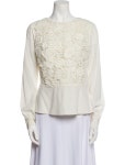 Tory Burch Bateau Neckline Long Sleeve Blouse - Neutrals Tops, Clothing - WTO700463 | The RealReal Bateau Neckline Long Sleeve Blouse