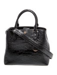 Tory Burch Embossed Leather Top Handle Bag - Black Handle Bags, Handbags - WTO828004 | The RealReal