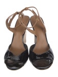 Tory Burch Patent Leather Colorblock Pattern Sandals - Black Sandals, Shoes - WTO837002 | The RealReal