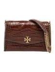 Tory Burch Embossed Leather Top Handle Bag - Brown Crossbody Bags, Handbags - WTO837022 | The RealReal