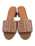 Tory Burch Leather Slides - Brown Sandals, Shoes - WTO849029 | The RealReal