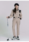 큐씨플레이 QC플레이 여성가을골프바지 F/W line straight pants beige 2color