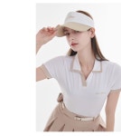 큐씨플레이 S/S 오픈카라 배색 스판 여름반팔티셔츠 베S,검S