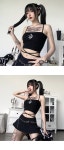 울트라패션 - 로즈문 장미 달 자수 크롭 탱크탑 나시