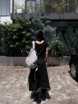 우화 DOUBLE STRAP COTTON SKIRT