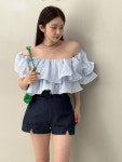 라니앤크래프트 | 라니앤쇼룸 [ 하객룩/썸머 ] 오픈 숄더 블라우스