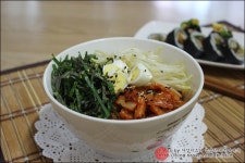 콩나물 김치 비빔국수
