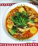 매운 버섯 칼국수
