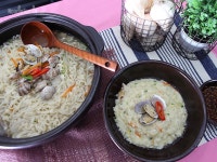 멸치칼국수 바지락 죽