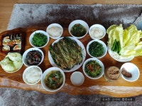 유기농 텃밭 채소로 만든 건강한 식탁