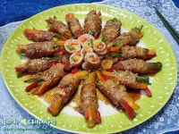 손님 초대 요리로 좋은 /파프리카 삼겹살말이 조림