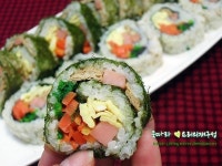 감기에 좋은 미나리 넣어 만든 별미김밥/미나리 감태김밥,그린김밥