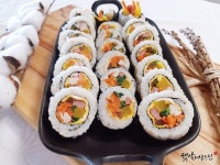 소풍도시락 김밥 예쁘게 싸는법 피크닉 누드김밥 마는법