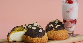 카페디저트 별다방메뉴 따라하기! 슈크림초콜릿쿠키슈 & 딸기요거트스무디 ★