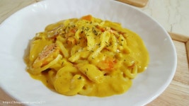 [카레우동 만드는 법]우유 넣고 만든 한 그릇 우동면 요리