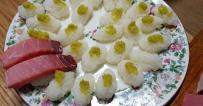 참치뱃살 초밥 만들어요