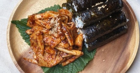 충무김밥 오징어무침 통영 먹거리 오징어어묵무침 직접 만드는 법 무김치 없이도 맛있어요