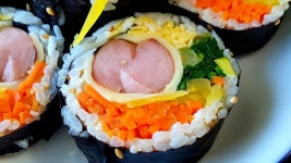 통째로 넣었더니 크고 맛있는 왕 김밥 만들기